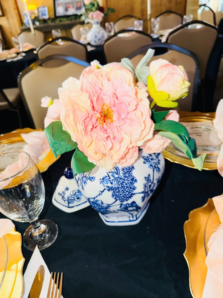 Pink floral centerpiece