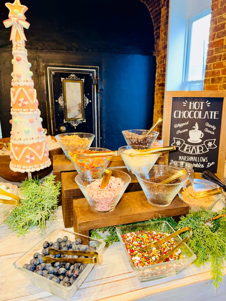 A hot chocolate bar setup for an event